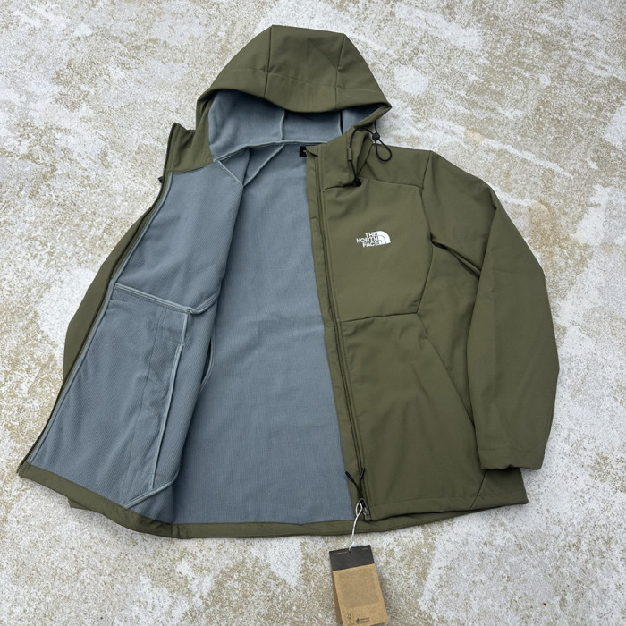 Men Women Fleece Lined Windproof Hooded Jacket Full Zip Windbreaker Long Sleeves Casual Coats Unisex