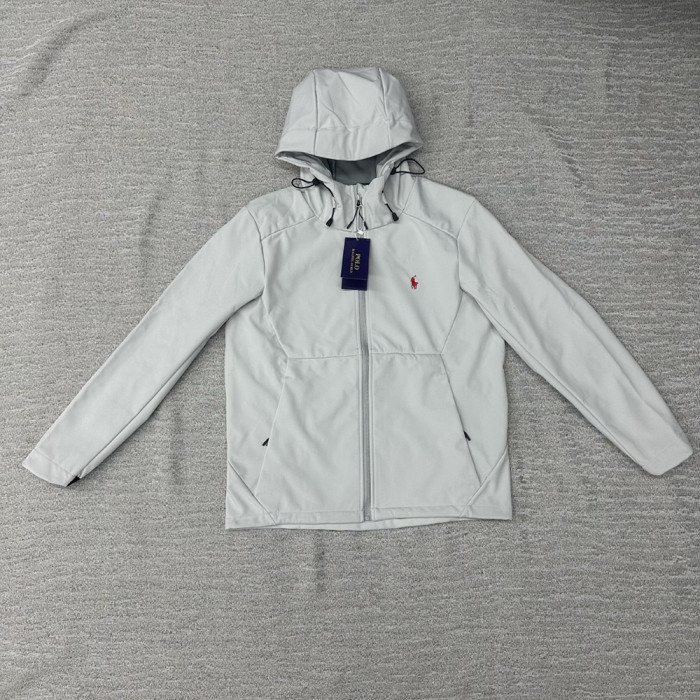 Men Women Fleece Lined Windproof Hooded Jacket Full Zip Windbreaker Long Sleeves Casual Coats Unisex