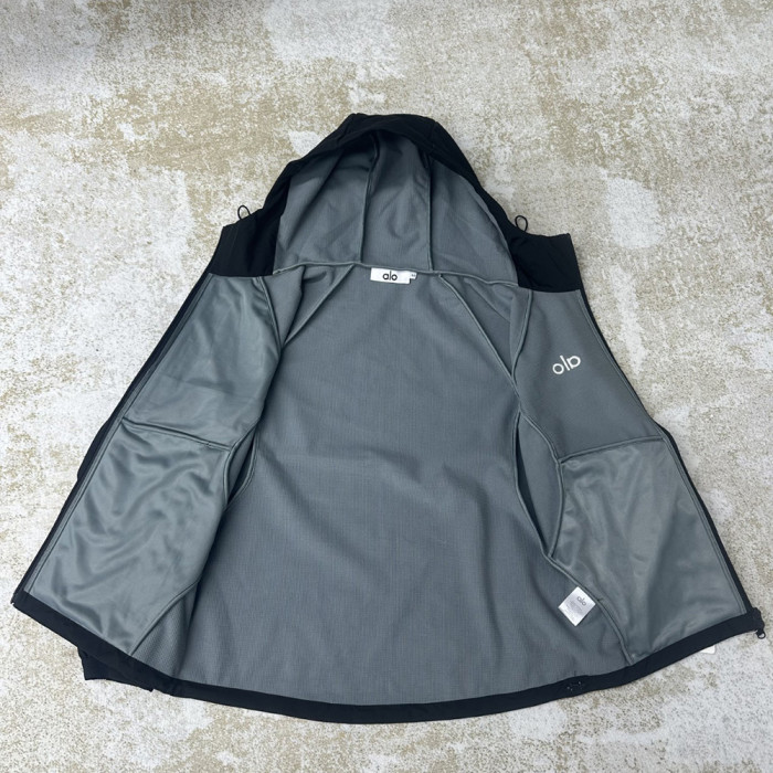 Men Women Fleece Lined Windproof Hooded Jacket Full Zip Windbreaker Long Sleeves Casual Coats Unisex