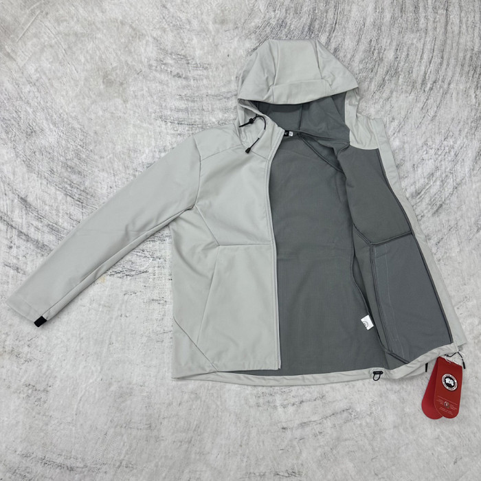 Men Women Fleece Lined Windproof Hooded Jacket Full Zip Windbreaker Long Sleeves Casual Coats Unisex