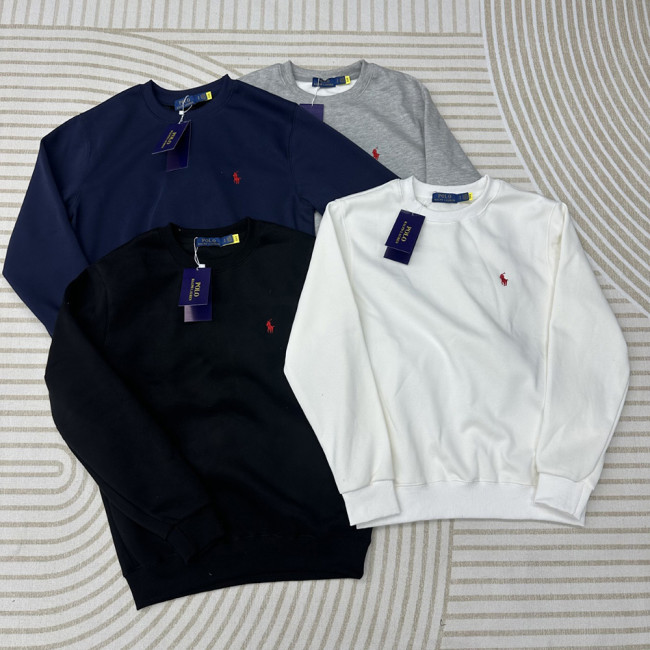 Men Women Crew Neck Sweatshirt Cotton Fleece Pullover Long Sleeves Sports Shirt Tops Casual Streetwear Unisex