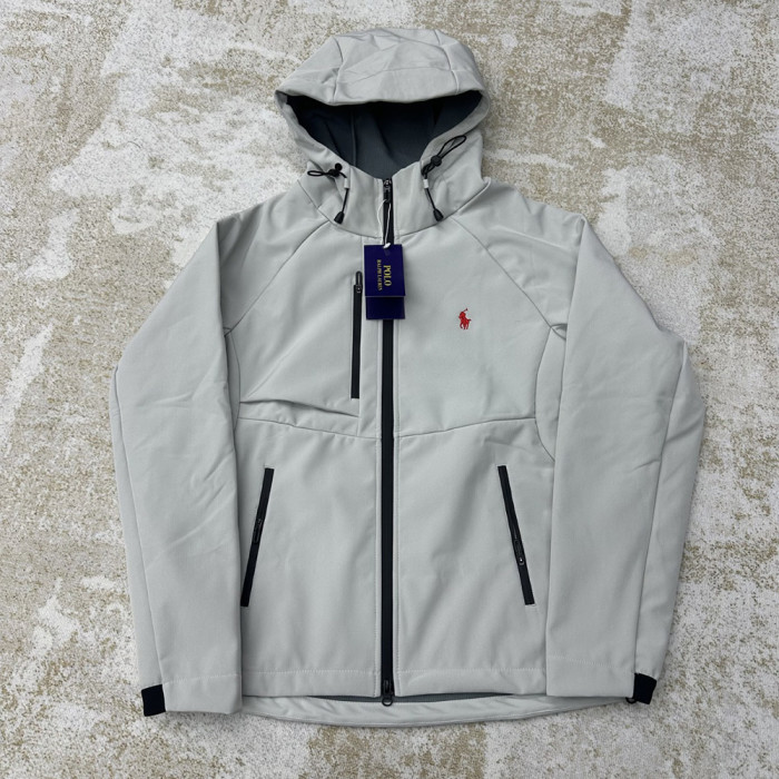 Men Women Fleece Lined Windproof Hooded Jacket Full Zip Windbreaker Long Sleeves Casual Coats Unisex