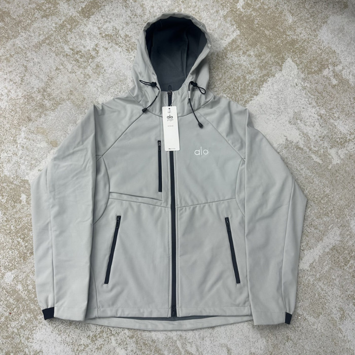 Men Women Fleece Lined Windproof Hooded Jacket Full Zip Windbreaker Long Sleeves Casual Coats Unisex