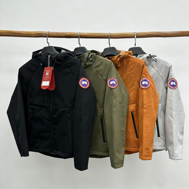 Men Women Fleece Lined Windproof Hooded Jacket Full Zip Windbreaker Long Sleeves Casual Coats Unisex