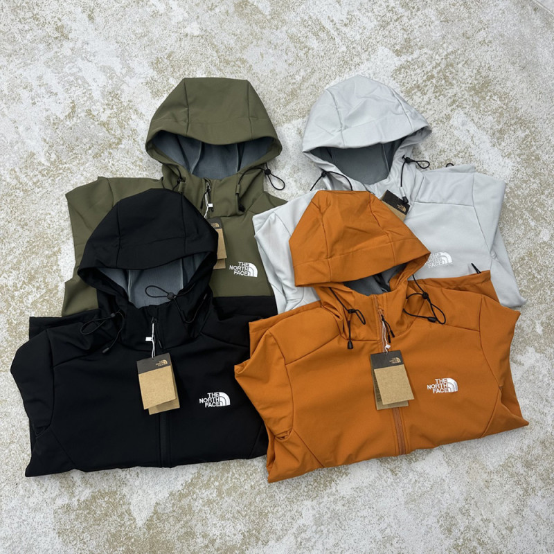 Men Women Fleece Lined Windproof Hooded Jacket Full Zip Windbreaker Long Sleeves Casual Coats Unisex