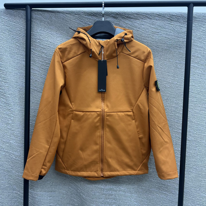 Men Women Fleece Lined Windproof Hooded Jacket Full Zip Windbreaker Long Sleeves Casual Coats Unisex