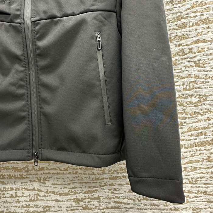 Men Women Fleece Lined Windproof Hooded Jacket Full Zip Windbreaker Long Sleeves Casual Coats Unisex