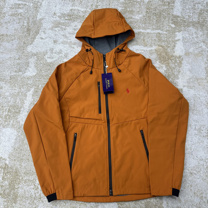 Men Women Fleece Lined Windproof Hooded Jacket Full Zip Windbreaker Long Sleeves Casual Coats Unisex