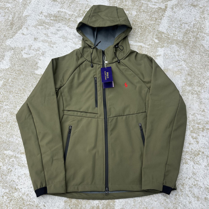 Men Women Fleece Lined Windproof Hooded Jacket Full Zip Windbreaker Long Sleeves Casual Coats Unisex