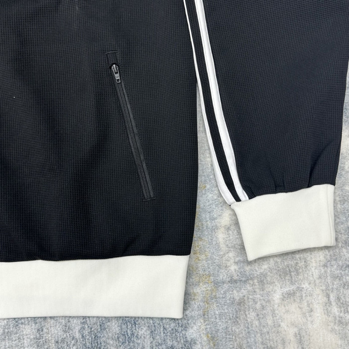 Men Women Knit Track Jacket Stand Collar Casual Zip-up Jacket Sportswear Coats Outdoor Tops Unisex