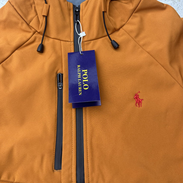 Men Women Fleece Lined Windproof Hooded Jacket Full Zip Windbreaker Long Sleeves Casual Coats Unisex