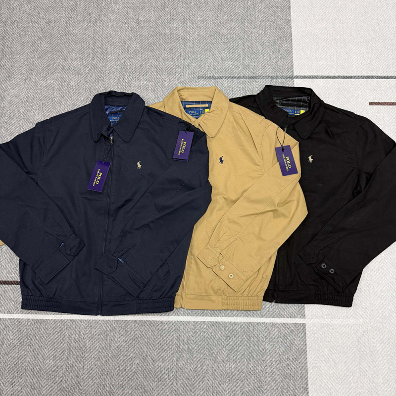 Men Women Classic Cotton Zip Jacket Vintage Windbreaker Long Sleeves Outwear Tops Casual Coats Unisex