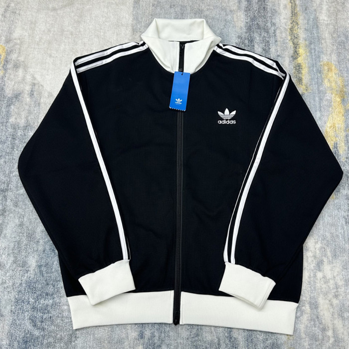 Men Women Knit Track Jacket Stand Collar Casual Zip-up Jacket Sportswear Coats Outdoor Tops Unisex