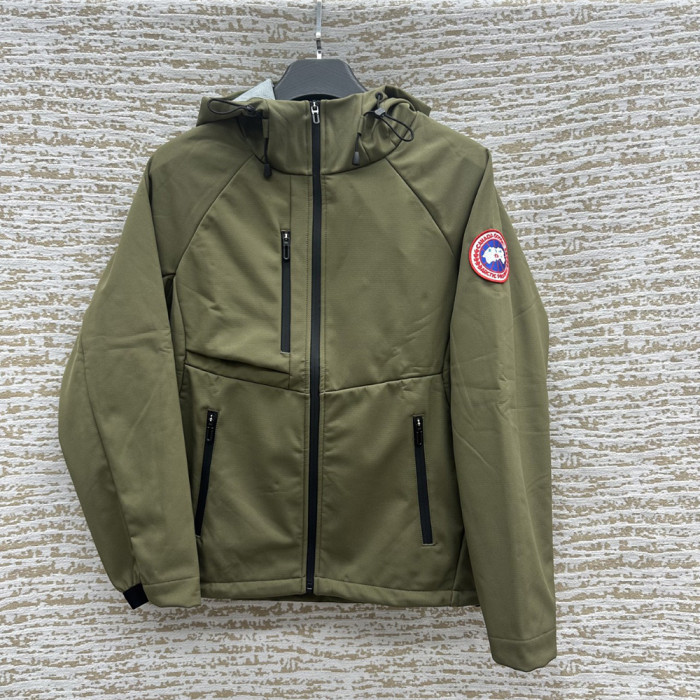 Men Women Fleece Lined Windproof Hooded Jacket Full Zip Windbreaker Long Sleeves Casual Coats Unisex