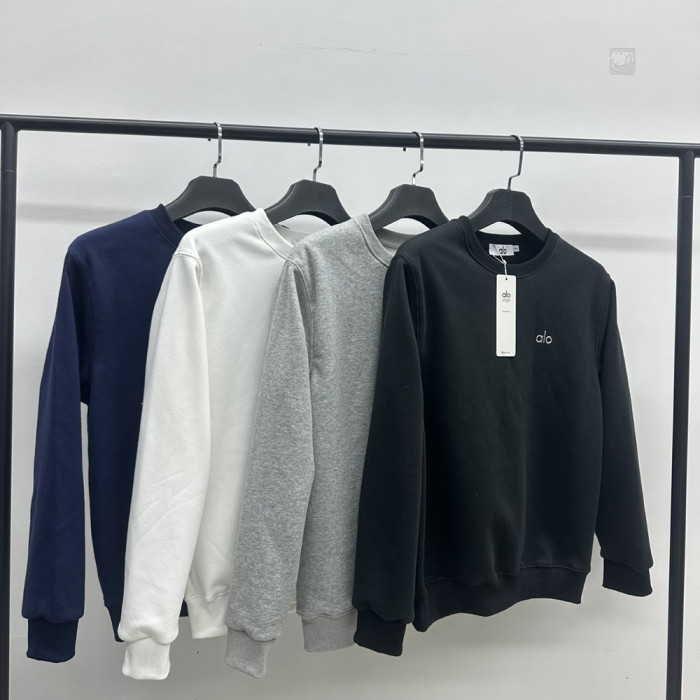 Men Women Crew Neck Sweatshirt Cotton Fleece Pullover Long Sleeves Sports Shirt Tops Casual Streetwear Unisex