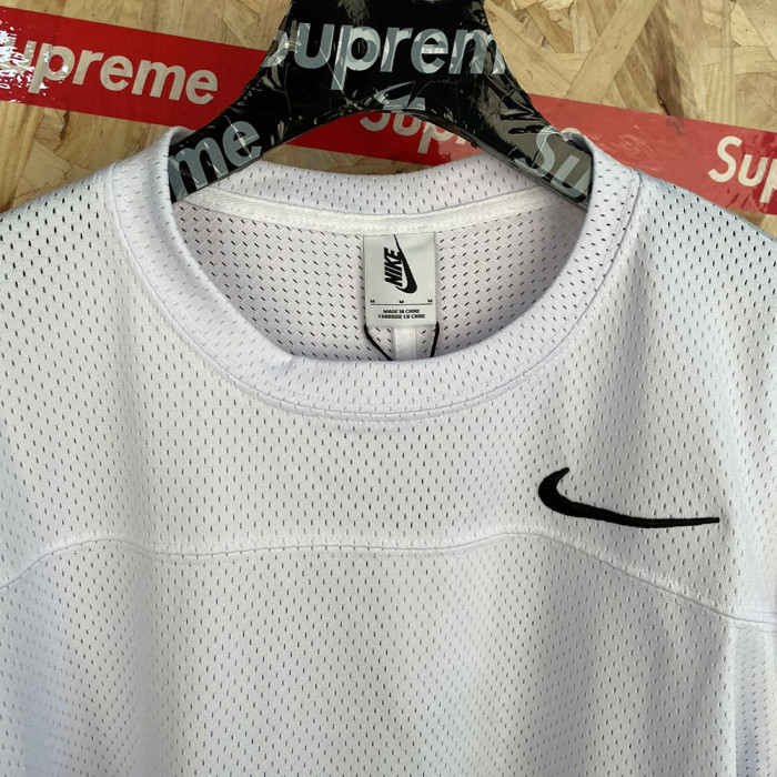 Men Women Crew Neck Sweatshirt Mesh Pullover Long Sleeves Sports Shirt Tops Casual Streetwear Unisex