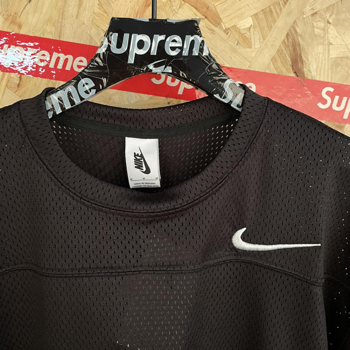 Men Women Crew Neck Sweatshirt Mesh Pullover Long Sleeves Sports Shirt Tops Casual Streetwear Unisex