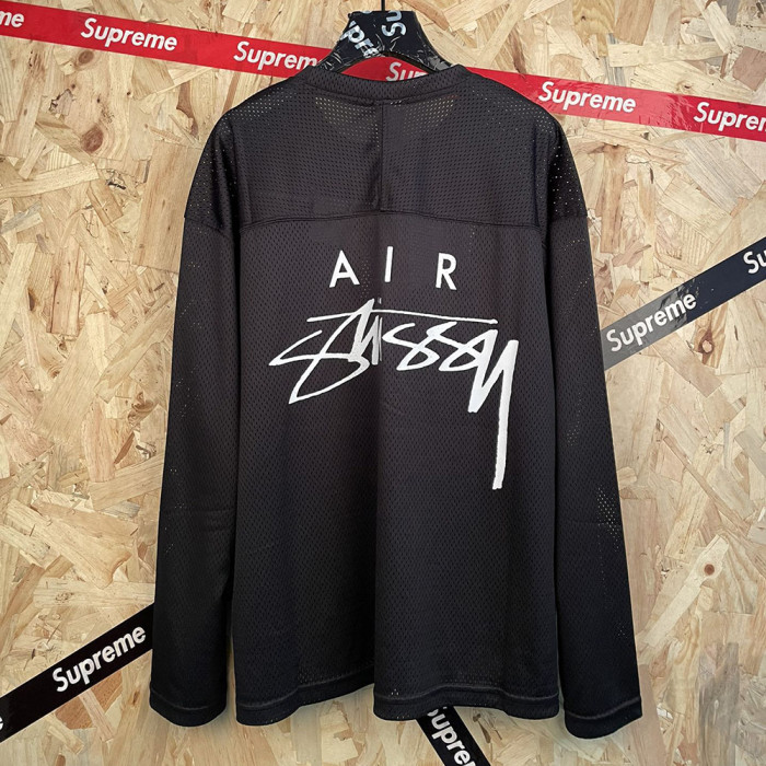 Men Women Crew Neck Sweatshirt Mesh Pullover Long Sleeves Sports Shirt Tops Casual Streetwear Unisex