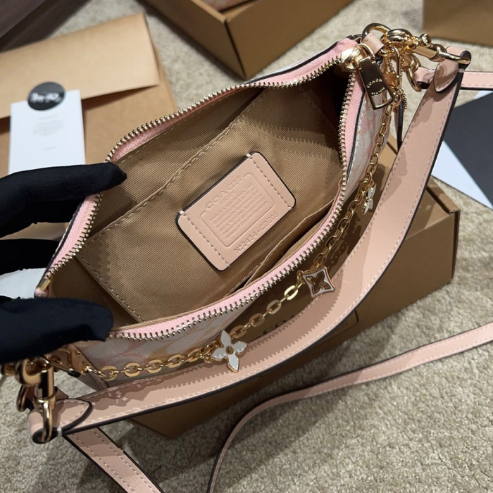 Women's Pastel Gradient Shoulder Hobo Bag Crescent Shoulder Bag  Half-moon Crossbody Bag Handbag For Daily Use 24cm