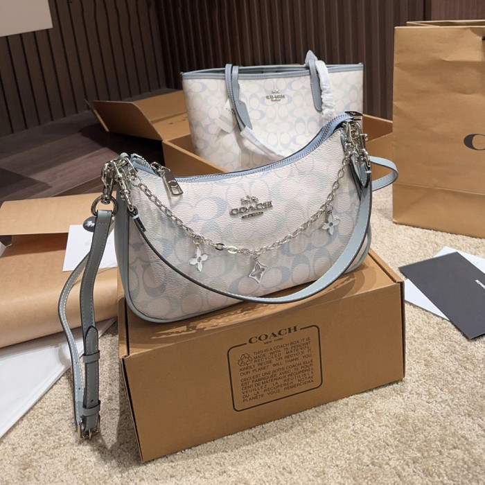 Women's Pastel Gradient Shoulder Hobo Bag Crescent Shoulder Bag  Half-moon Crossbody Bag Handbag For Daily Use 24cm