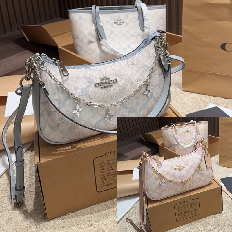 Women's Pastel Gradient Shoulder Hobo Bag Crescent Shoulder Bag  Half-moon Crossbody Bag Handbag For Daily Use 24cm