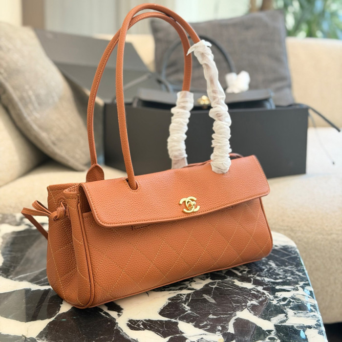 Women Quilted Leather Long Flap Shoulder Bag Baguette Underarm Bag Hobo Shopping Bag Handbags