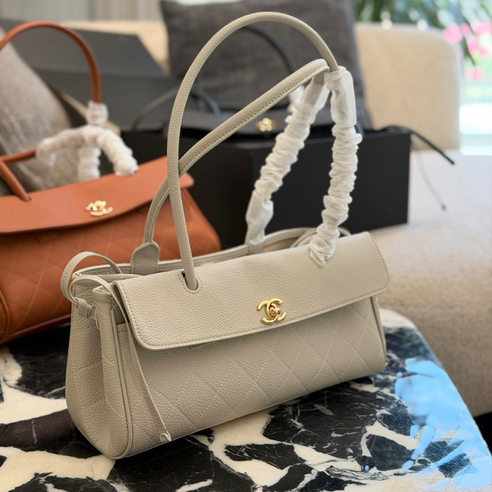 Women Quilted Leather Long Flap Shoulder Bag Baguette Underarm Bag Hobo Shopping Bag Handbags