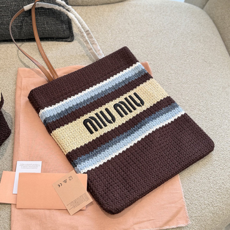 Women's Classic Open-Top Multicolored Crochet Tote Bag Top Handle Shoulder Bag Strip Woven Handbag