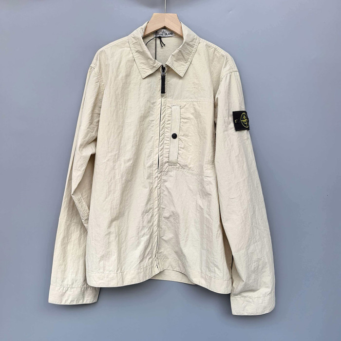 Men Women Lightweight Full Zip Overshirt Long Sleeve Shirt Jacket Tops Casual Outdoor Shirt Unisex