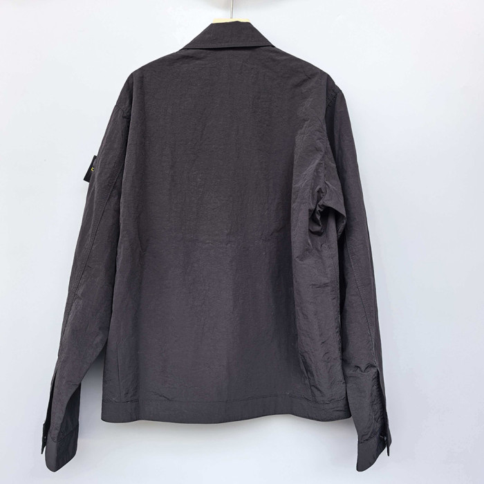 Men Women Lightweight Full Zip Overshirt Long Sleeve Shirt Jacket Tops Casual Outdoor Shirt Unisex