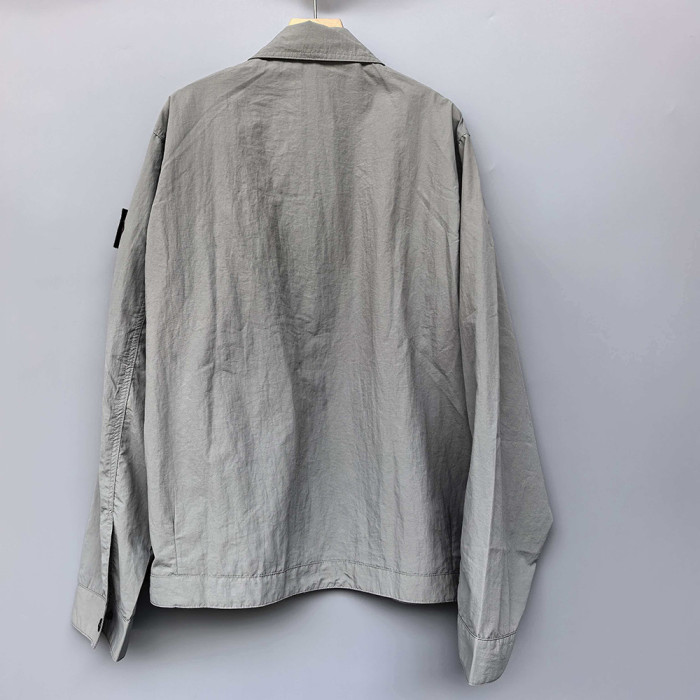 Men Women Lightweight Full Zip Overshirt Long Sleeve Shirt Jacket Tops Casual Outdoor Shirt Unisex