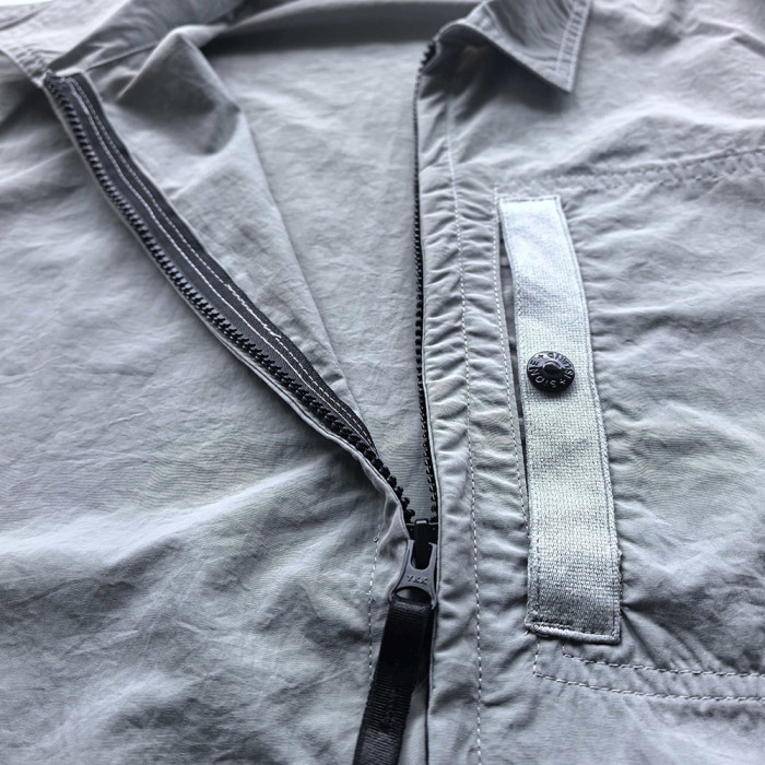 Men Women Lightweight Full Zip Overshirt Long Sleeve Shirt Jacket Tops Casual Outdoor Shirt Unisex