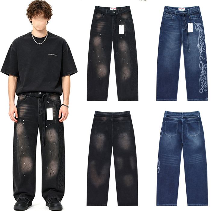 Men Women's Classic Jeans Trousers Suit Pant Bottoms Joggers Clothes Women Denim Stretch Pants Unisex
