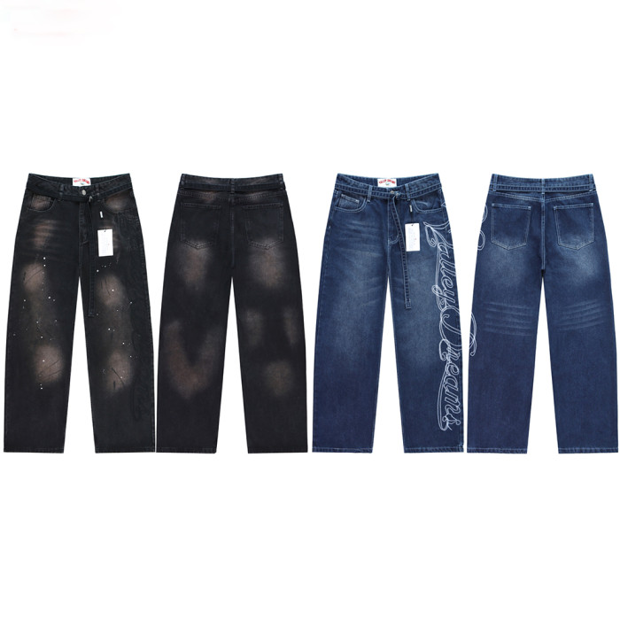 Men Women's Classic Jeans Trousers Suit Pant Bottoms Joggers Clothes Women Denim Stretch Pants Unisex
