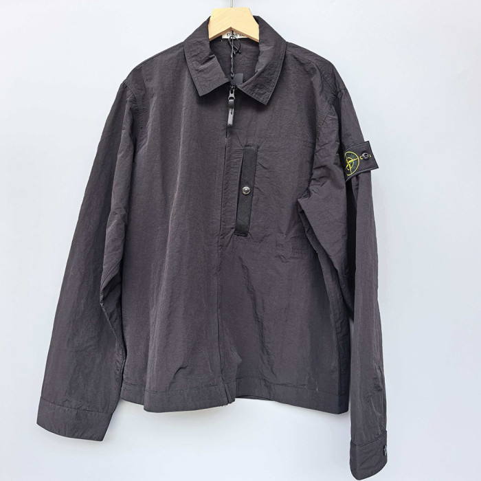 Men Women Lightweight Full Zip Overshirt Long Sleeve Shirt Jacket Tops Casual Outdoor Shirt Unisex