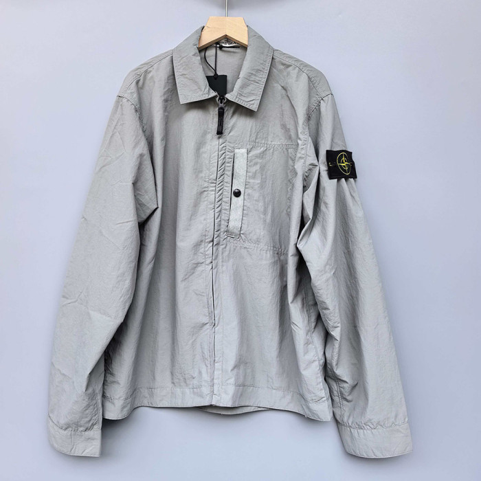 Men Women Lightweight Full Zip Overshirt Long Sleeve Shirt Jacket Tops Casual Outdoor Shirt Unisex