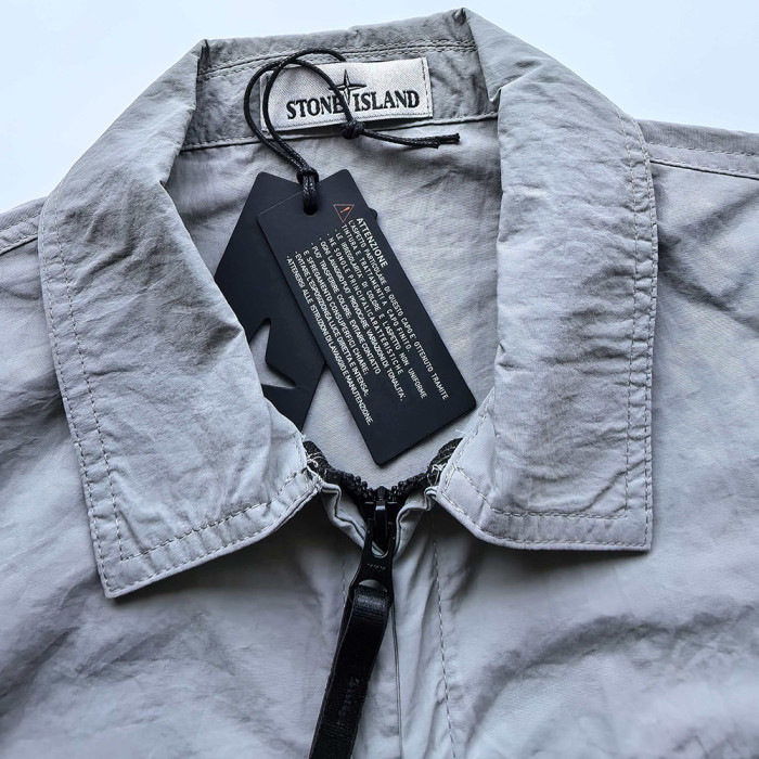 Men Women Lightweight Full Zip Overshirt Long Sleeve Shirt Jacket Tops Casual Outdoor Shirt Unisex