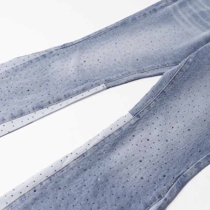 Men Classic Jeans Trousers Suit Pant Bottoms Joggers Clothes Women Denim Stretch Pants
