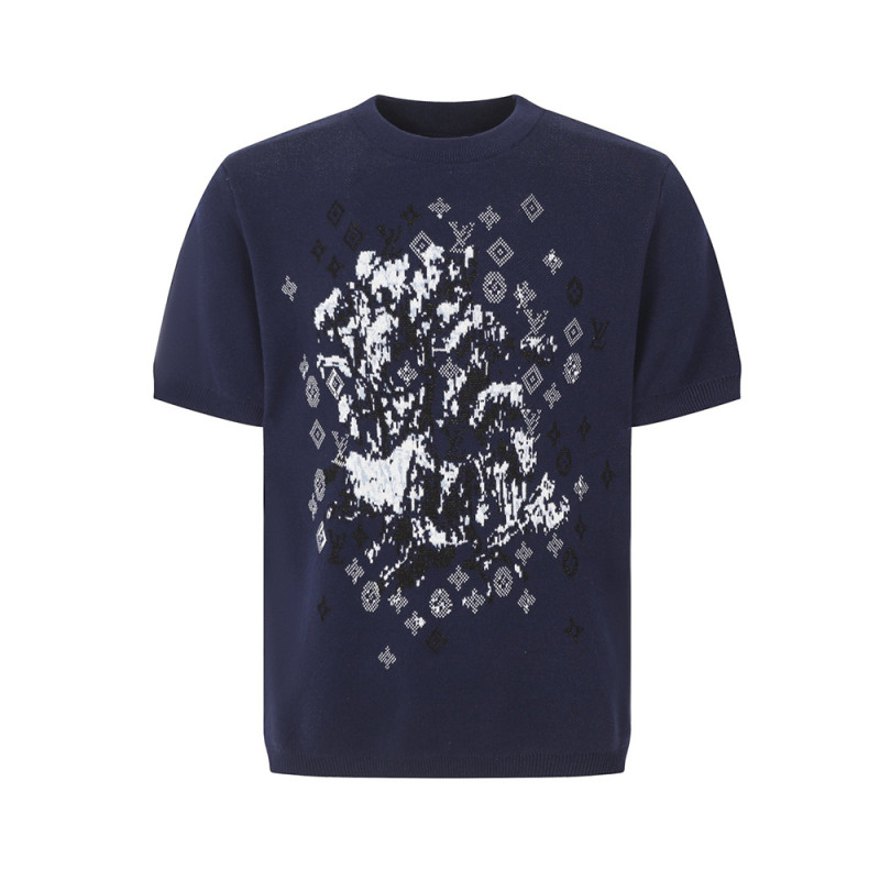 Men Women Knit T-shirt Short Sleeve T-shirt Pullover Tops Sweatshirt Unisex Tee Casual T-shirt