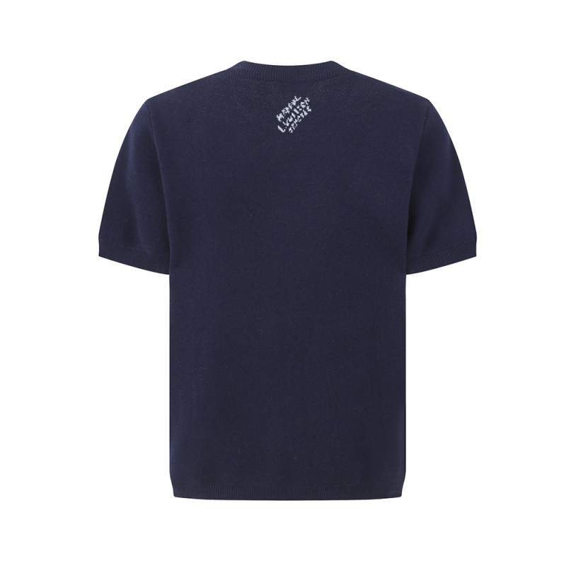 Men Women Knit T-shirt Short Sleeve T-shirt Pullover Tops Sweatshirt Unisex Tee Casual T-shirt