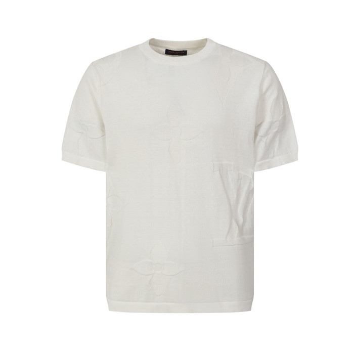 Men Women Knit T-shirt Short Sleeve T-shirt Pullover Tops Sweatshirt Unisex Tee Casual T-shirt