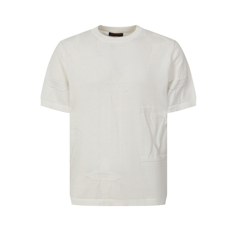 Men Women Knit T-shirt Short Sleeve T-shirt Pullover Tops Sweatshirt Unisex Tee Casual T-shirt