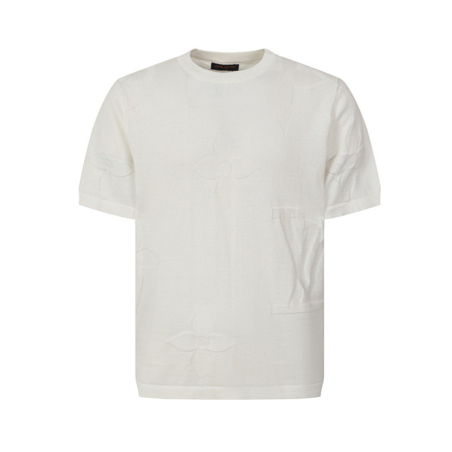 Men Women Knit T-shirt Short Sleeve T-shirt Pullover Tops Sweatshirt Unisex Tee Casual T-shirt