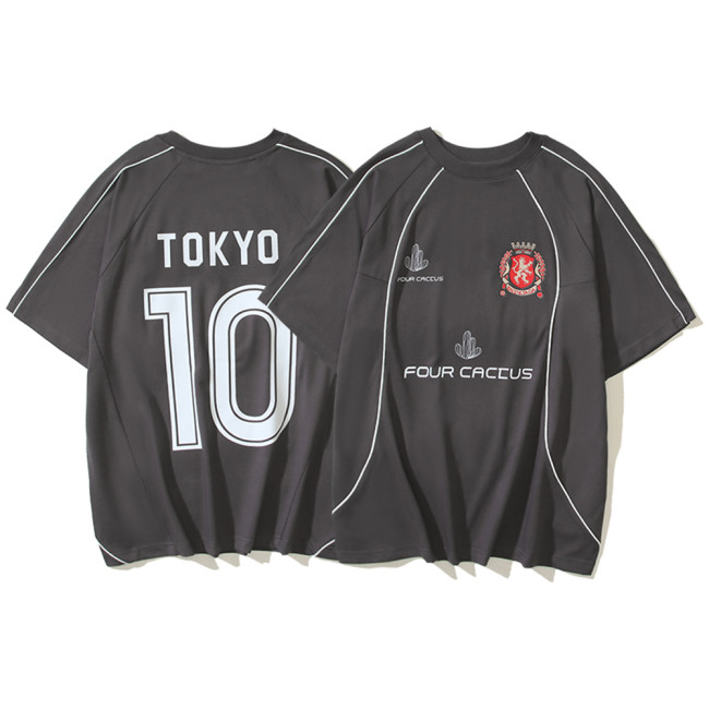 Men Crew neck Football Jersey Short Sleeve T-Shirts Cotton Shirts Tee Tops Shirt Women
