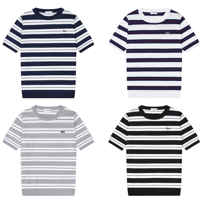 Men Women Knit T-shirt Short Sleeve T-shirt Pullover Tops Sweatshirt Unisex Tee Casual T-shirt