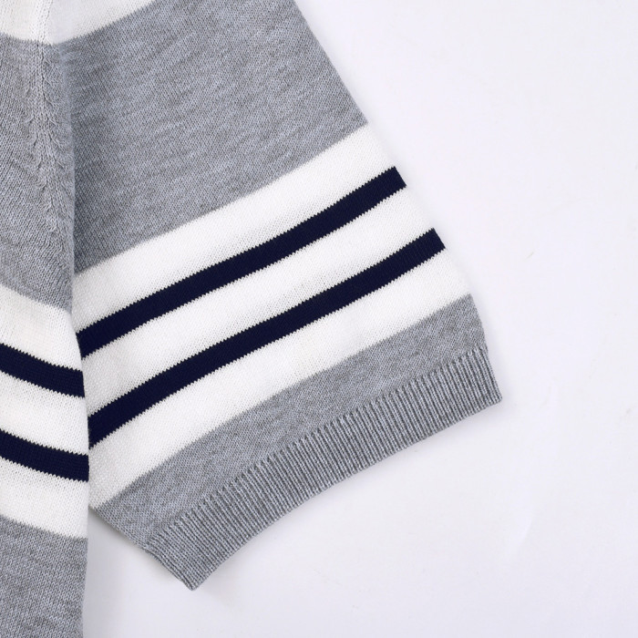 Men Women Knit T-shirt Short Sleeve T-shirt Pullover Tops Sweatshirt Unisex Tee Casual T-shirt