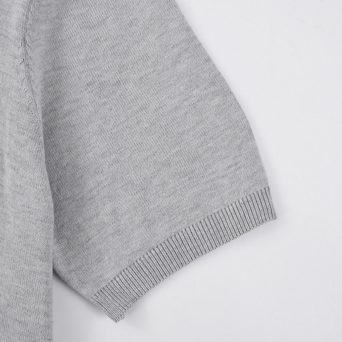 Men Women Knit T-shirt Short Sleeve T-shirt Pullover Tops Sweatshirt Unisex Tee Casual T-shirt