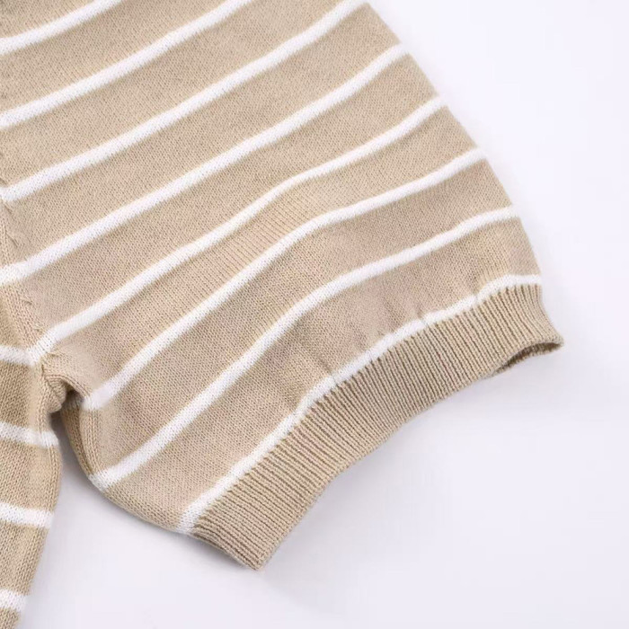 Men Women Knit T-shirt Short Sleeve T-shirt Pullover Tops Sweatshirt Unisex Tee Casual T-shirt