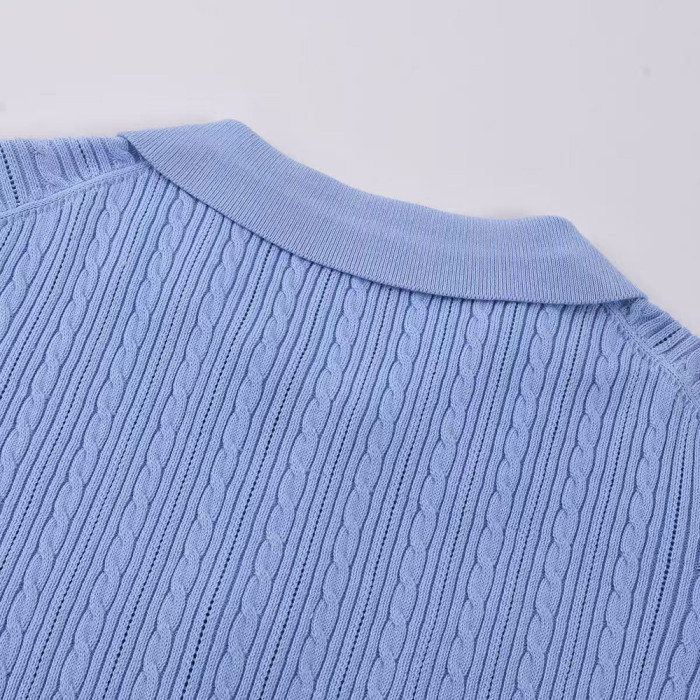 Men Women Knit T-shirt Short Sleeve T-shirt Pullover Tops Sweatshirt Unisex Tee Casual T-shirt