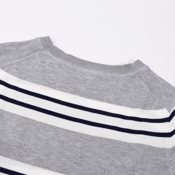 Men Women Knit T-shirt Short Sleeve T-shirt Pullover Tops Sweatshirt Unisex Tee Casual T-shirt